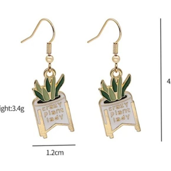 Crazy Plant Lady Dangle Earrings - Picture 2 of 3